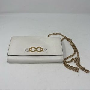 Kate Spade Toujours Chain Clutch Cross Body Bag White Excellent Used Condition